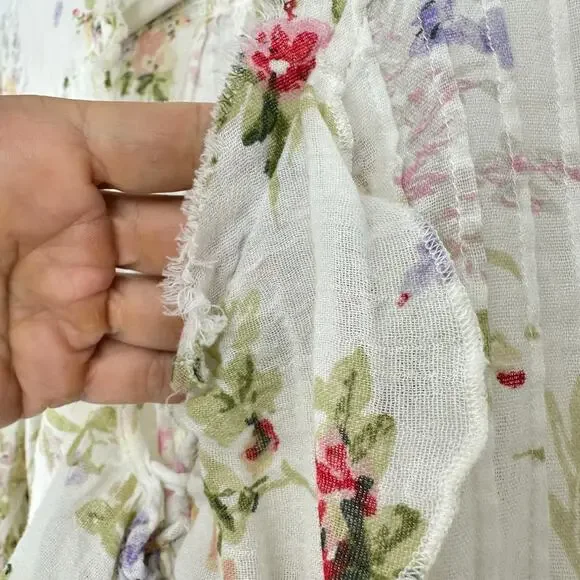 Ralph Lauren Denim & Supply Womens Gauze Floral Top Size M Cotton Cottagecore - Picture 6 of 10
